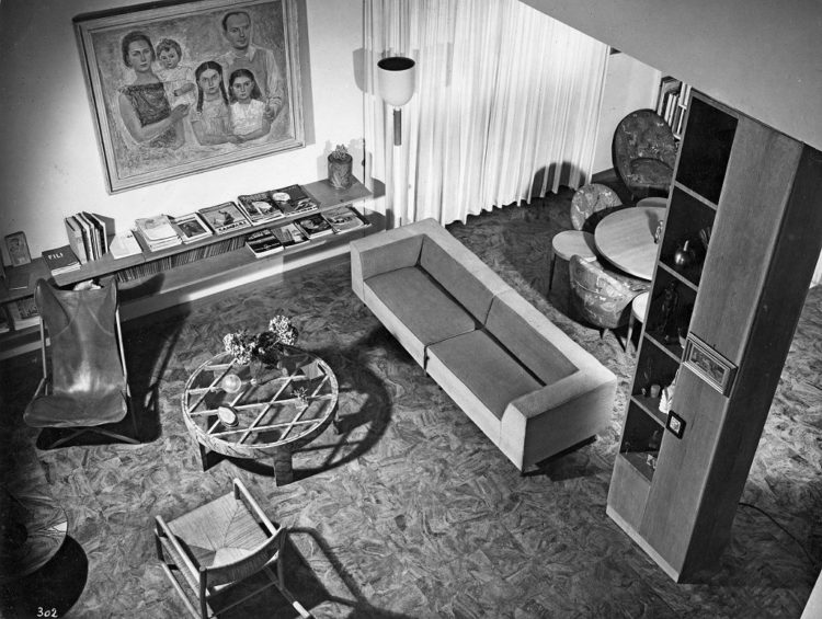 Intérieur de l’appartement familial de Gio Ponti, maison Laporte, Milan 1936