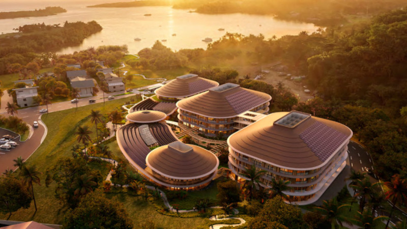À Tahiti, cité administrative, par Corail et AIA