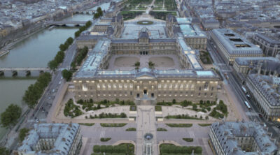 Le Louvre Vue Aérienne Axe historique
