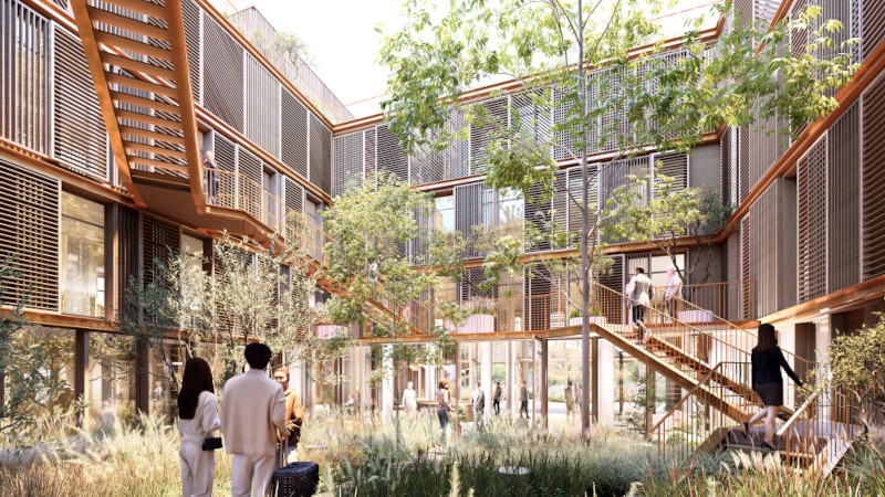 À Nanterre, du minéral au vivant pour le siège de Sénéo, par BGA
