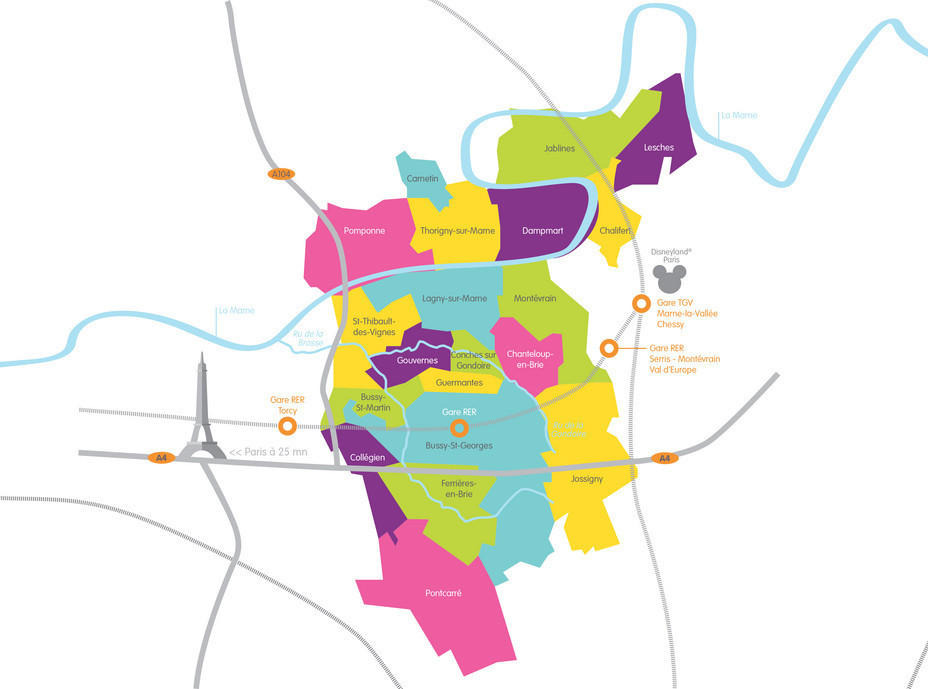 Carte Communauté d'Agglomération de Marne et Gondoire
